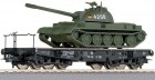 66388 Roco Heavy duty Flat car type Ssy loaded with tank T54 Panzer of East German Army (NVA)